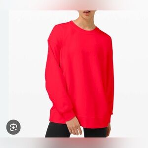 Carnation Red Lululemon Perfectly Oversized Crew Sweatshirt